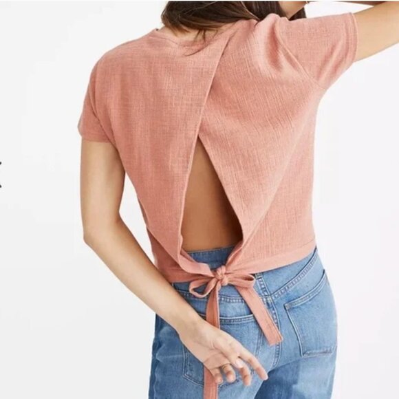 Madewell verse back tie top in Muted Red - Picture 3 of 11